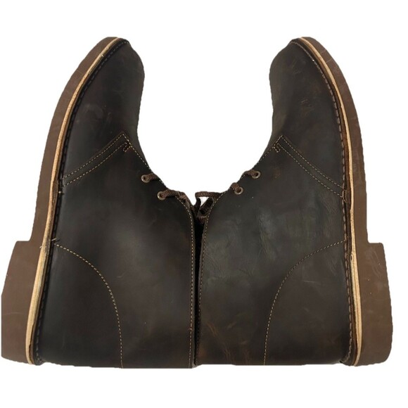 CLARKS Bushacre 2 Beeswax Mens 10.5M Ankle Boots Brown Leather Desert Chukka - Picture 7 of 10